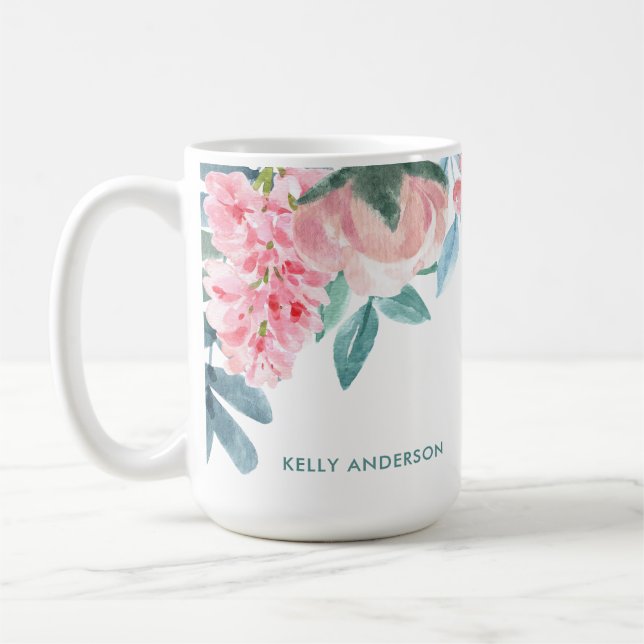 Mug Autocollant à motif floral botanique de feuillage  (Gauche)