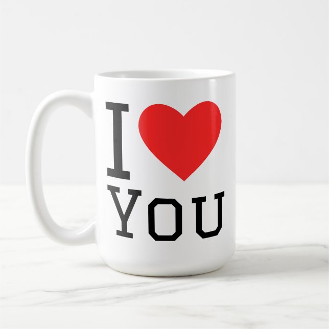Mug Autocollant carré je t'aime (Gauche)