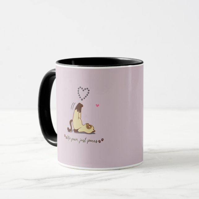 Mug Autocollant de chat adorable qui s'étire pour les  (Devant gauche)