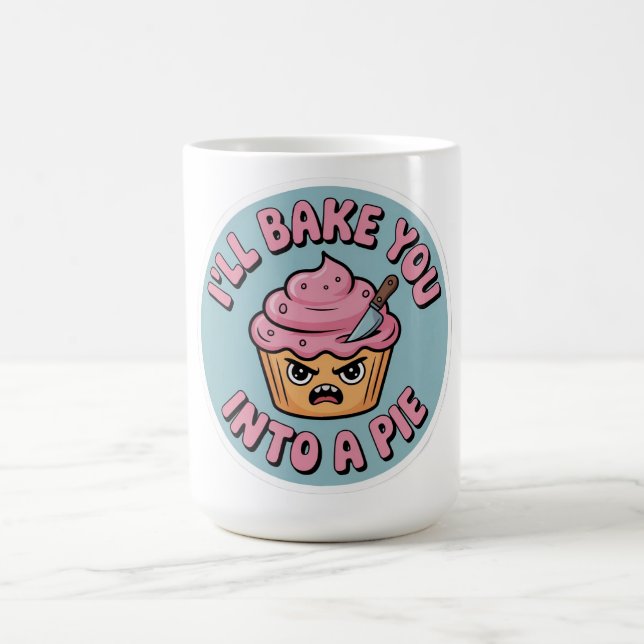 Mug Autocollant de cuisson drôle - Je vais vous enfour (Centre)