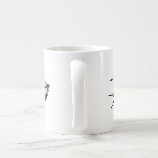 Mug autocollant de faucon en blanc (Poignée)