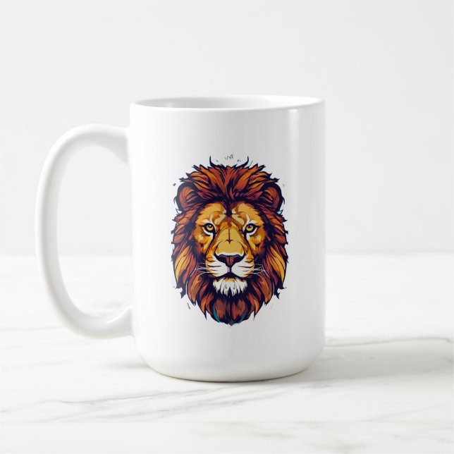 Mug autocollant de lion (Gauche)