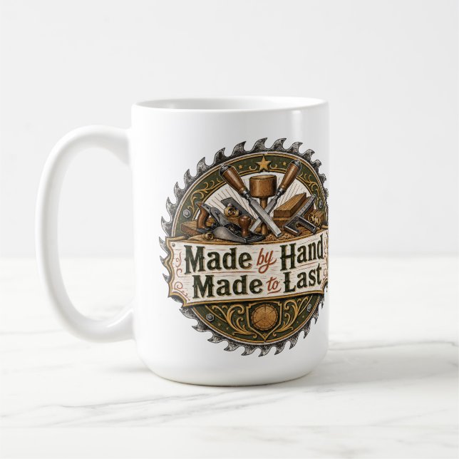 Mug Autocollant de menuiserie traditionnelle fait à la (Gauche)