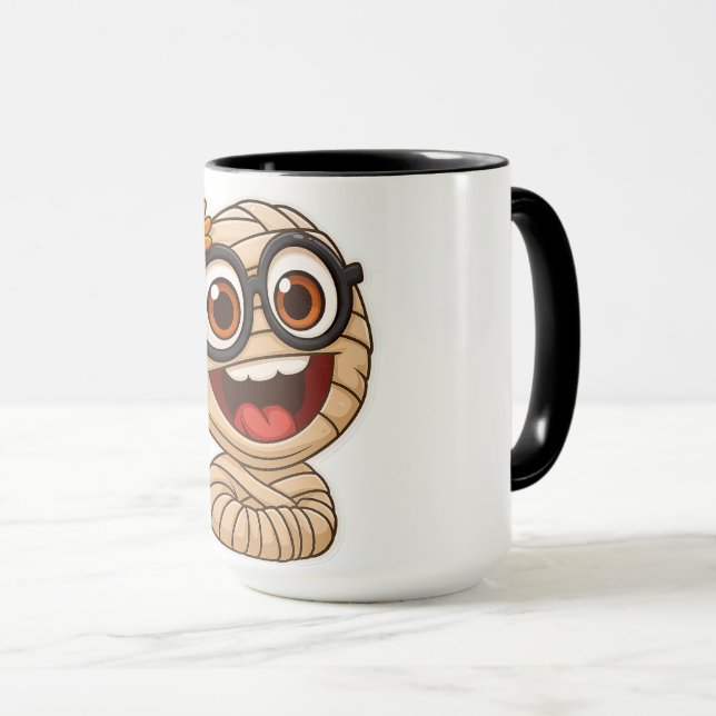 Mug Autocollant de Mummy Drôle (Devant droit)