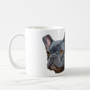 Mug Autocollant de portrait de Frenchie bleu peintre