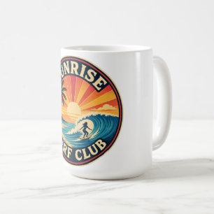 Mug Autocollant de style badge du Sunrise Surf Club