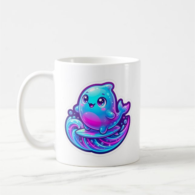 Mug Autocollant de surf Cute 3D Sherro Aniimo (Gauche)