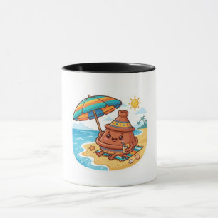 Mug Autocollant de vacances à la plage marocaine Kawai