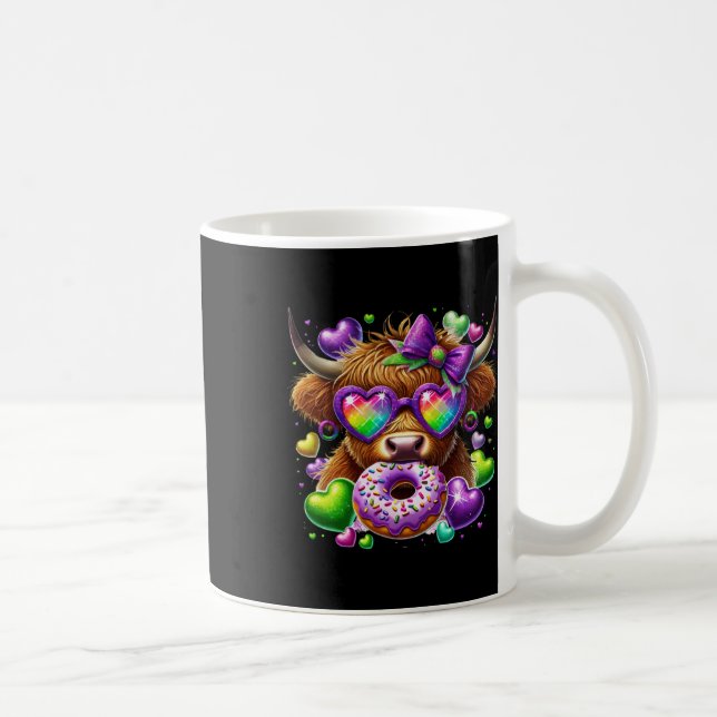 Mug Autocollant de vache Mardi Gras (Droite)