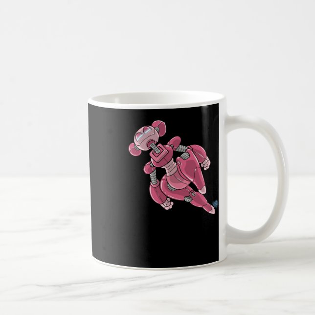 Mug Autocollant Fille Anime Robot Rose  (Droite)