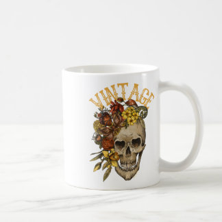 Mug Autocollant floral crâne vintage