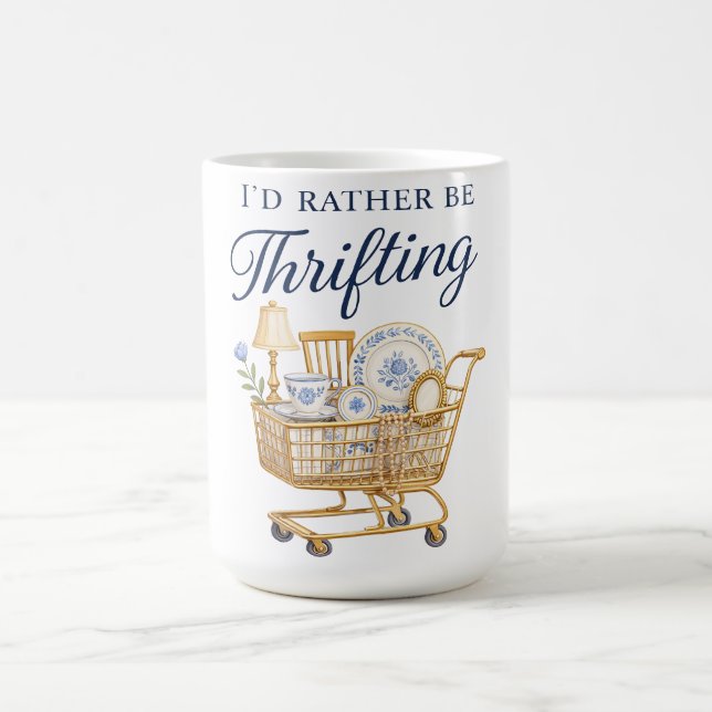 Mug Autocollant 'Je préfère chiner' (Centre)