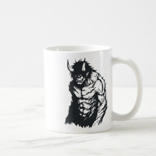 Mug Autocollant Ogre Oni Yokai japonais Outline
