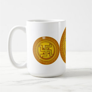 Mug Autocollant Swastik hindou doré