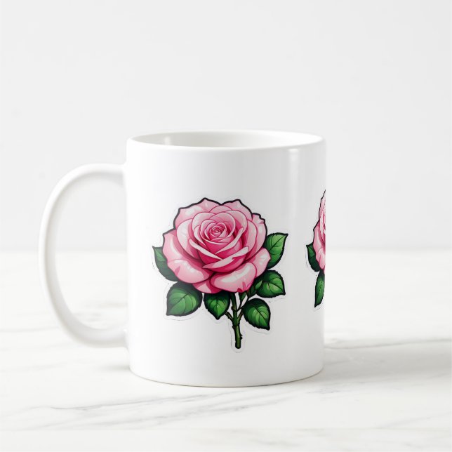 Mug Autocollant transparent rose (Gauche)