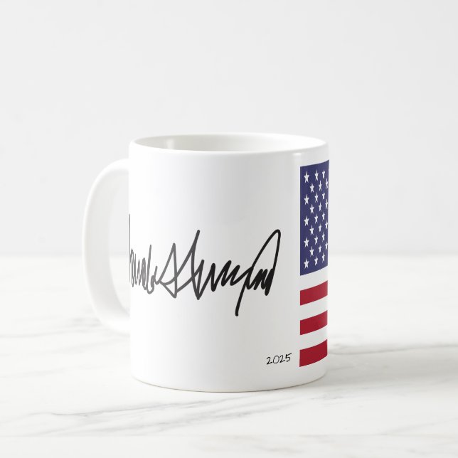 Mug Autographe du président Donald Trump 2025 (Devant gauche)