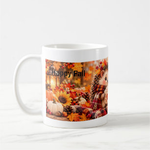 Mug Automnal Modifiable Hérisson & Hibou Mignons