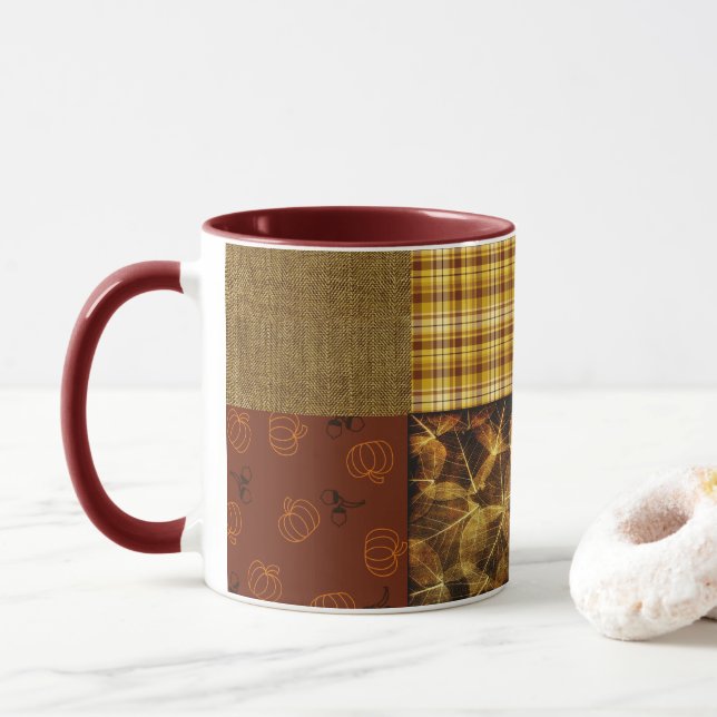 Mug Automne 4 coins 2 Design Tons chauds (Avec donut)
