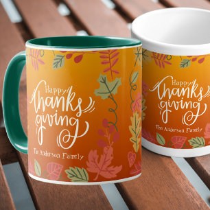 Mug Automne Aquarelle Bon thanksgiving rustique élégan