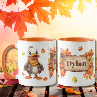 Mug Automne Automne Animal adorable Canard Personnalis