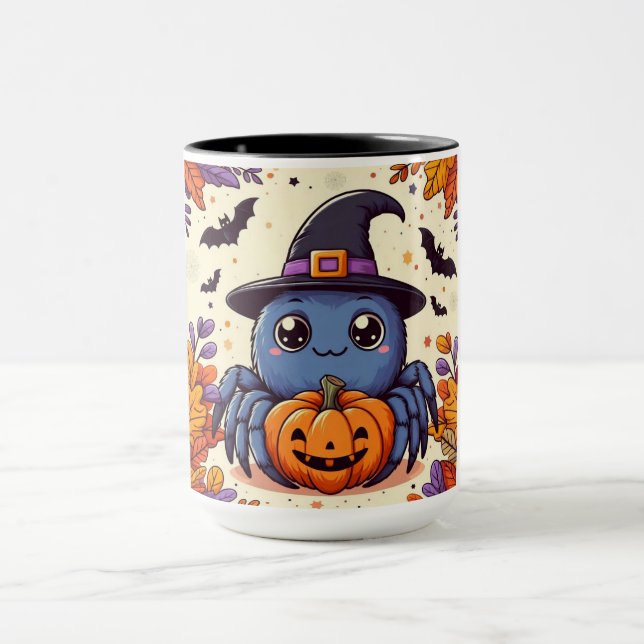 Mug Automne/automne/araignée/sorcière/halloween (Centre)
