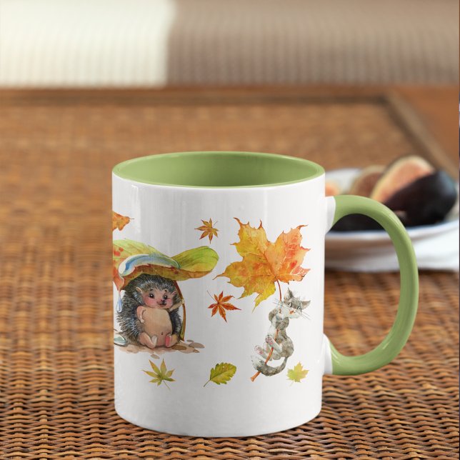 Mug Automne Automne Cute Animaux Clipart (Fall Autumn Cute Animals Clipart Mug)