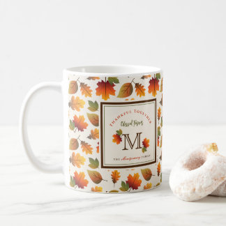 Mug Automne/Automne Feuilles Famille Monogramme Action
