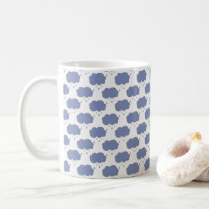 Mug Automne   Blue Rain Cloud Raindrop Motif