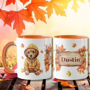 Mug Automne Chute Animal Chien Adorable Personnalisé
