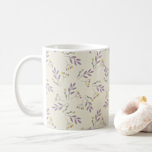 Mug Automne | Coloré Motif de feuillage de feuilles vi (Avec donut)