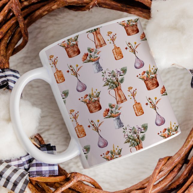 Mug Automne Cottage Ferme Thanksgiving Floral Copper (Créateur téléchargé)