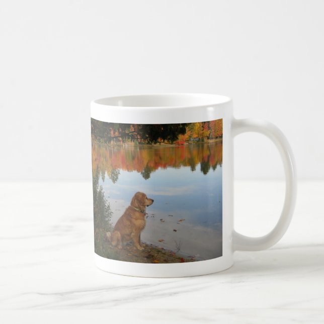 Mug Automne de golden retriever au lac (Droite)