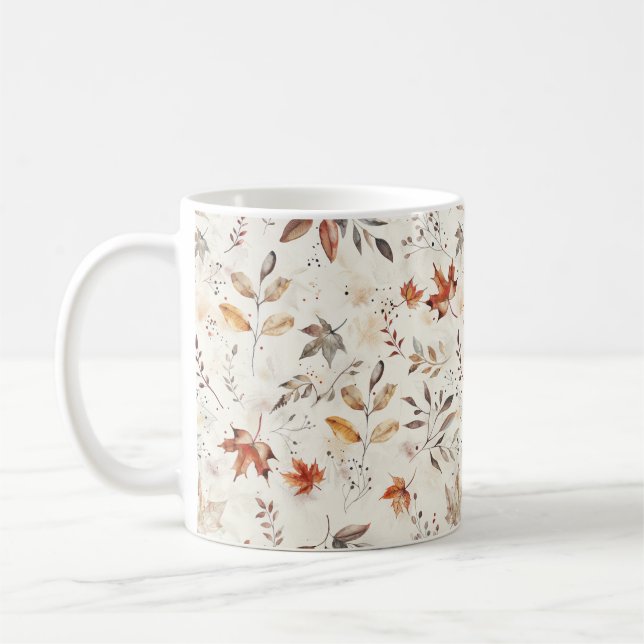 Mug Automne esthétique Jolie automne Feuilles Motif (Gauche)