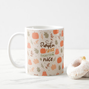Mug Automne Feuilles Citrouille Automne Motif