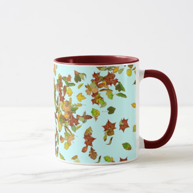 Mug AUTOMNE / FEUILLES D'AUTOMNE, Bleu Turquoise (Droite)