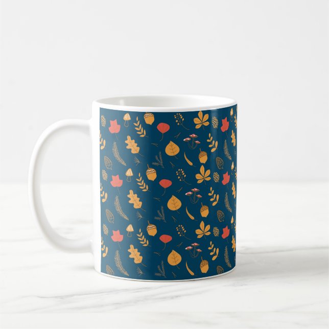 Mug Automne Feuilles D'Automne Et Fleur Thanksgiving D (Gauche)
