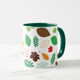 Mug Automne Feuilles de automne Motif vert