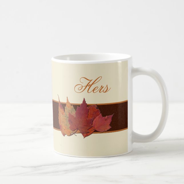 Mug Automne Feuilles en céramique "Hers Mug" (Droite)