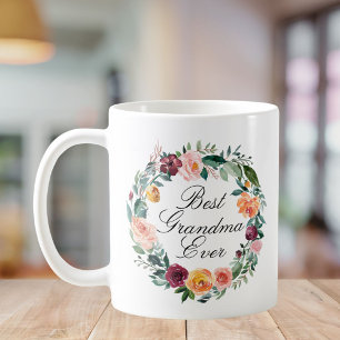 Mug Automne Fleur Rose Fleur Floral Wreath Best Grand-