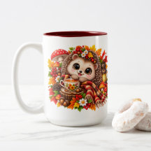Mug Automne Hérisson Mignon, Animal de la Forêt Do
