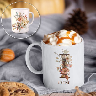 Mug Automne Jardin Fleur sauvage Lettre personnalisée