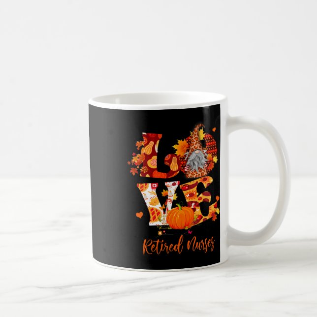 Mug Automne Leopard Love Gnome Infirmières retraitées  (Droite)