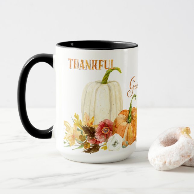 Mug Automne Moisson Automne Saison Décor Aquarelle (Avec donut)