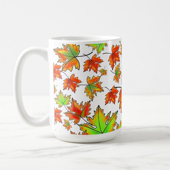 Mug Automne rouge orange feuille érable feuille (Gauche)