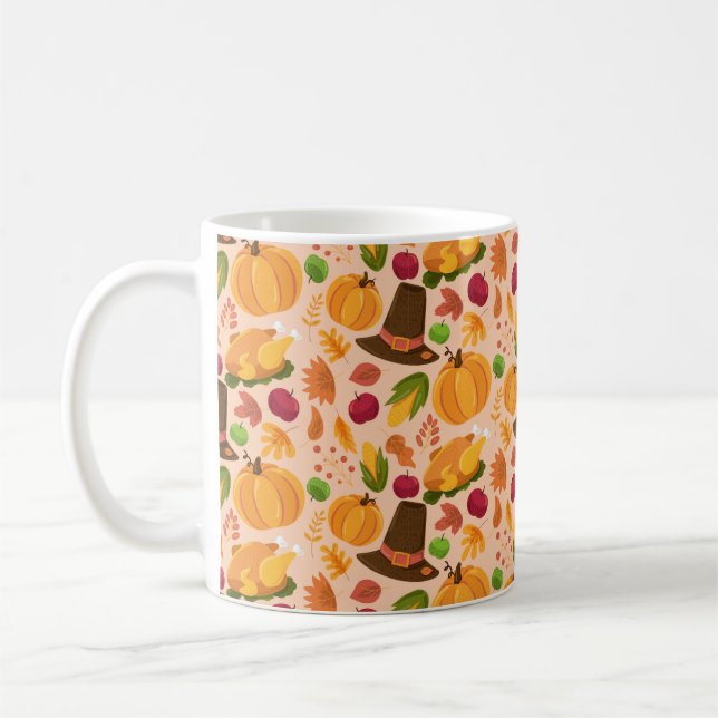 Mug Automne sans couture motif, mignonne texture de de (Gauche)