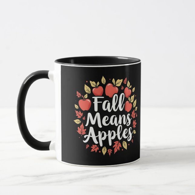 Mug Automne signifie la saison de cueillette des pomme (Gauche)
