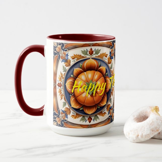 Mug Automne Thanksgiving Trendy Collection de citrouil (Avec donut)