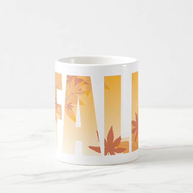 Mug Automne Typographie d'automne Design avec Feuille (Créateur téléchargé)