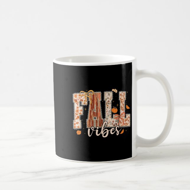 Mug Automne Vibes Coquette Bow Citrouille Thanksgiving (Droite)