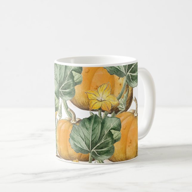 Mug Automne Vintage Citrouilles (Devant droit)